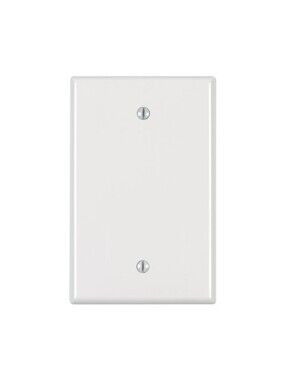 Leviton 1-Gang Blank Wallplate, Midway Size, PJ13-W, White